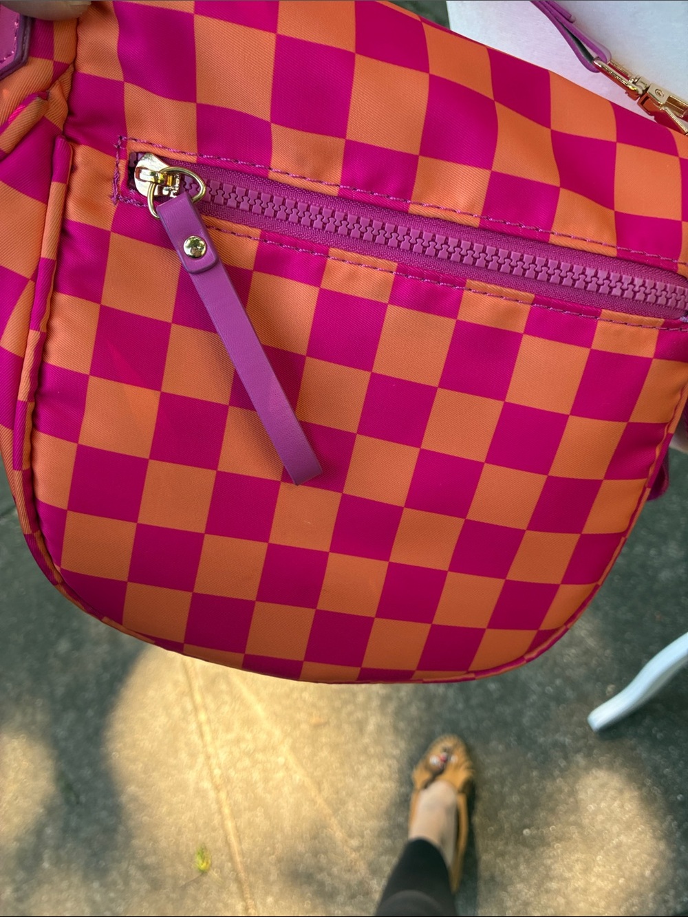 Small Vibrant Checkered Crossbody/Shoulder Bag - Picture 6 of 7